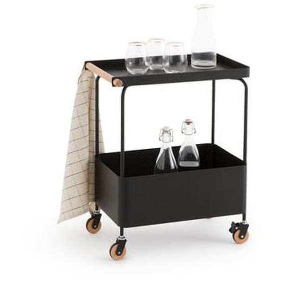 Desserte à roulettes en acier noir, Elkim