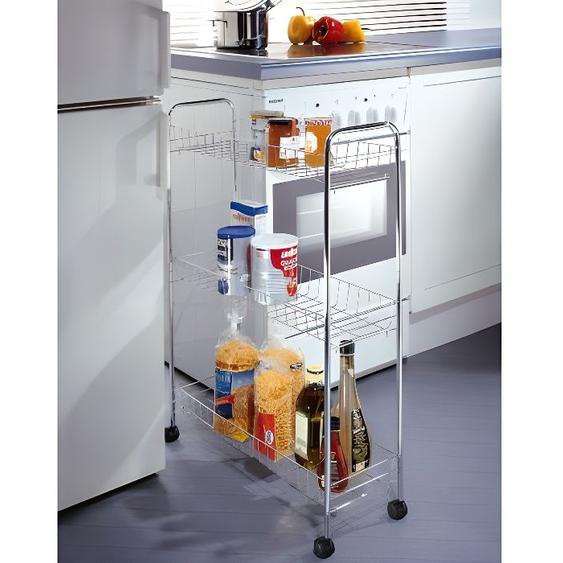 Desserte cuisine Florence - WENKO - Chariot de rangement à roulettes - Métal - Gris - 38x63x25 cm