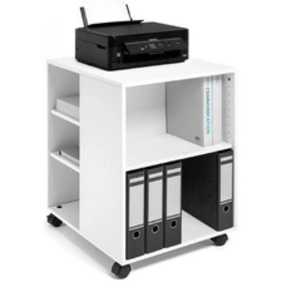 Desserte de bureau 74/59 ouvert, 6 étagères, blanc