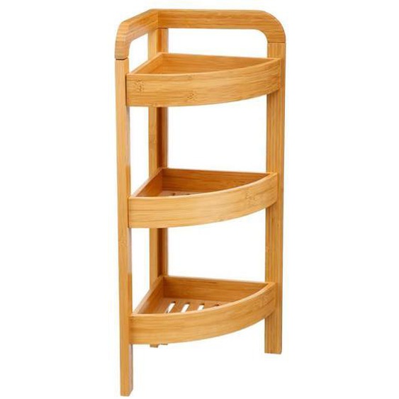Desserte de Salle de Bain Denain - Eazy Living - Marron - Étagère de Rangement Pratique en Bambou