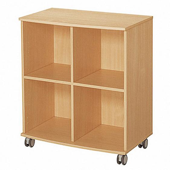 Desserte Domino 4 cases - Mélaminé - Corps Hêtre