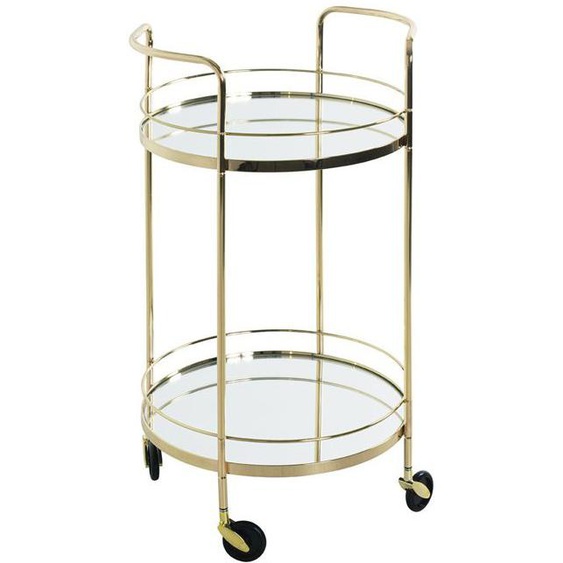 Desserte , table de desserte en métal doré et verre -longueur 46 x profondeur 43 x hauteur 77 cm