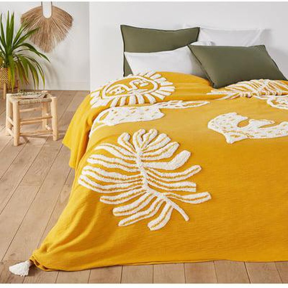 Dessus de lit coton, motifs tuftés, Hesperos