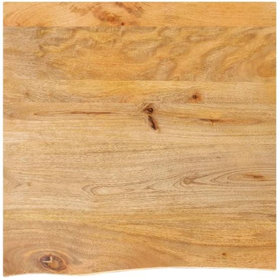 Dessus de table à bord vivant 40x40x2,5 cm bois massif manguier