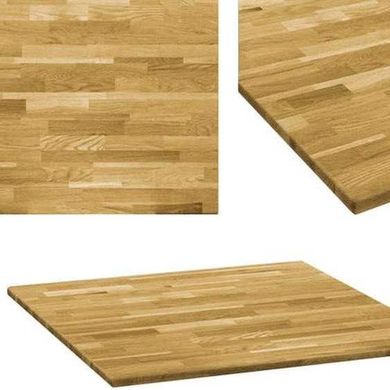 Dessus de table Bois de chêne massif Carré 23 mm 70x70 cm