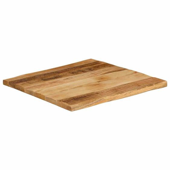 Dessus de table bord vivant 40x40x2,5 cm bois de manguier brut