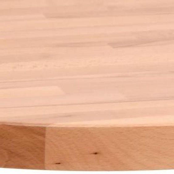 Dessus de table en bois de hêtre massif Ø80x2,5 cm - SALUTUYA - BD1140 - Marron - Laqué - Rond