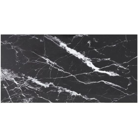 Dessus de table noir 100x50 cm 6 mm verre trempé design marbre