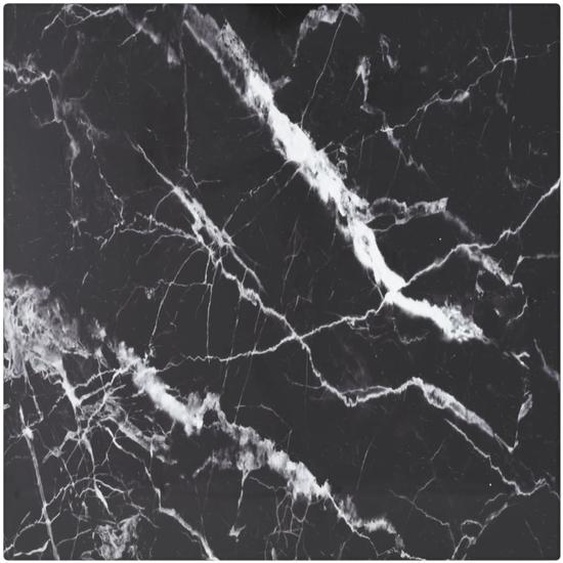 Dessus de table noir 30x30 cm 6 mm verre trempé design marbre