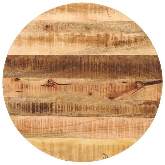 Dessus de table Ø 80x3,8 cm rond bois massif de manguier brut