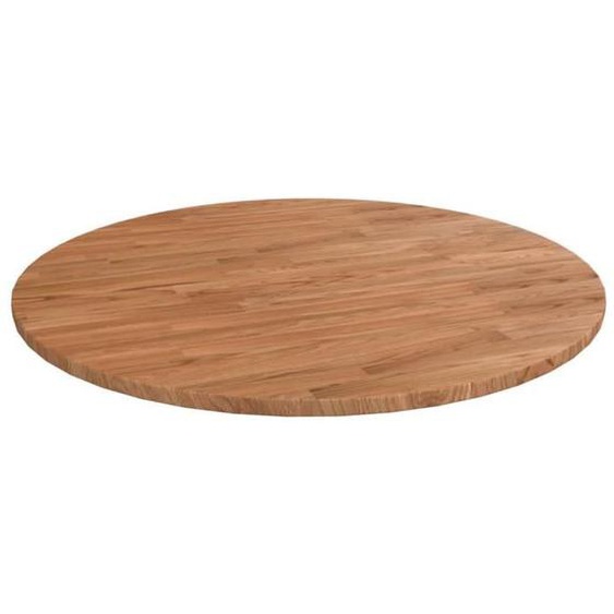 Dessus de table rond - Omabeta - Classique - Bois chêne massif - Marron clair - Ø90 cm
