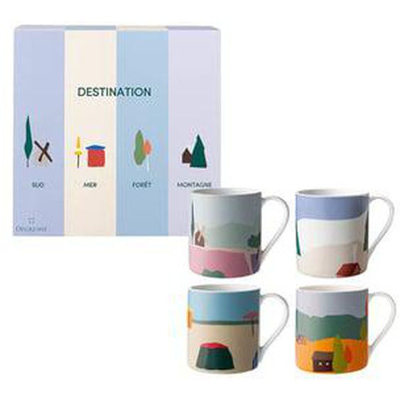 Coffret 4 Mugs 30 Cl - Destination