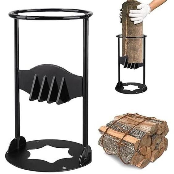 Déstockage Fendeuse Allumée Au Bois De Chauffage,Fendeuse Bûches Manuelle,Cale en Fonte Fendue Allumée Au Bois Chauffage ,Black(14.5cm27cm)