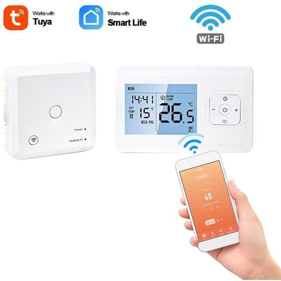 Déstockage Thermostat intelligent Wi-Fi Programmable sans fil, avec recept RF, montage mural sur table, Style APP, commande vocale