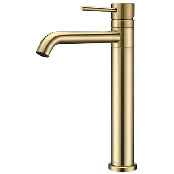 Detbom - Mitigeur de Lavabo Haut Robinet Salle de Bain pour Lavabo ou Vasque Robinet Lavabo Pivotant 360°en Acier Inox Doré Brossé Classique