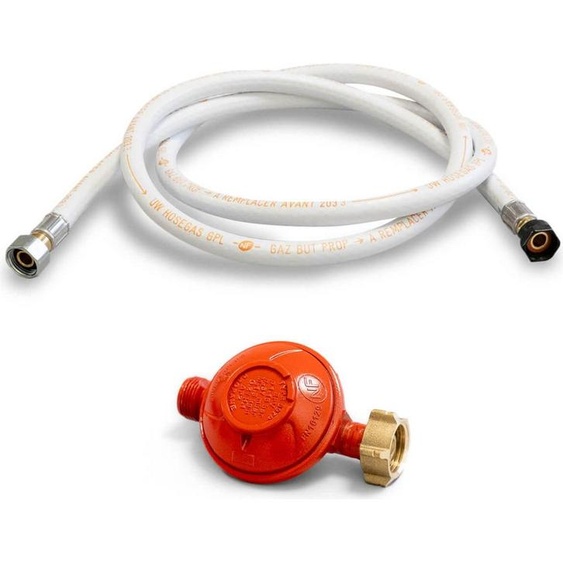 Détendeur gaz PROPANE 37 mbar + Tuyau gaz butane/propane souple 2,00 m