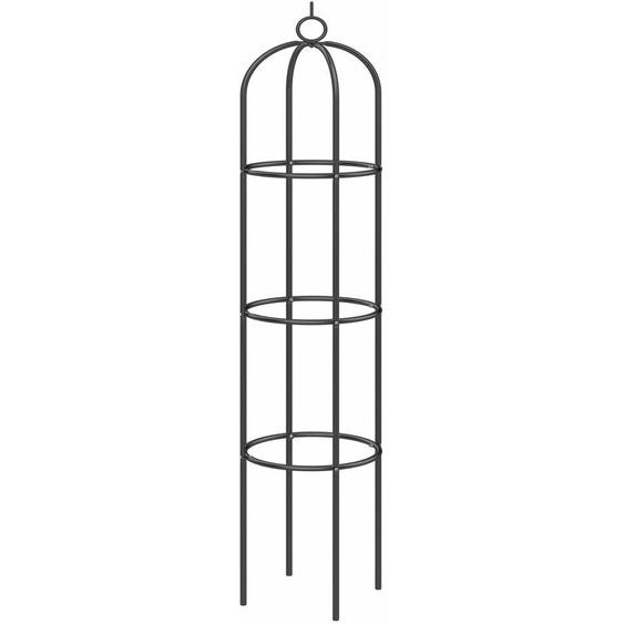 Support pour plantes grimpantes noir en métal Arche de jardin Tuteur plantes Décoration extérieure-1x Tuteur de jardin