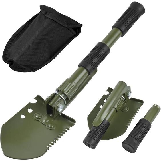 Pelle Camping Multifonctions, en Acier de Haute qualité Militaire Pelle Pliable avec Sac de Transport pour la Survie Camping en Plein air