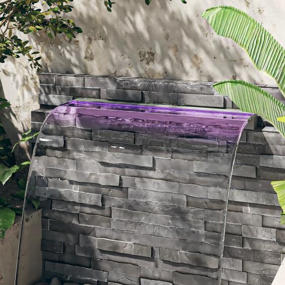 Déversoir pour cascade avec LED RVB Inox 108 cm