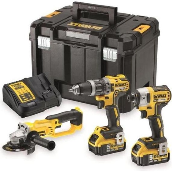 Dewalt 18V Combo Kit Dck383P2T (Dcd796+Dcf887+Dcg412) 2X5.0Ah Tstak