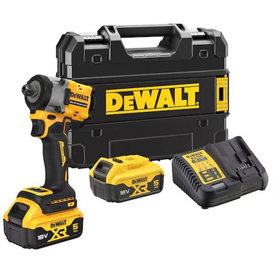 Dewalt - Boulonneuse à chocs compacte ½ 406Nm 18V DCF922P2T-QW avec coffret et 2 batteries 5,0 Ah