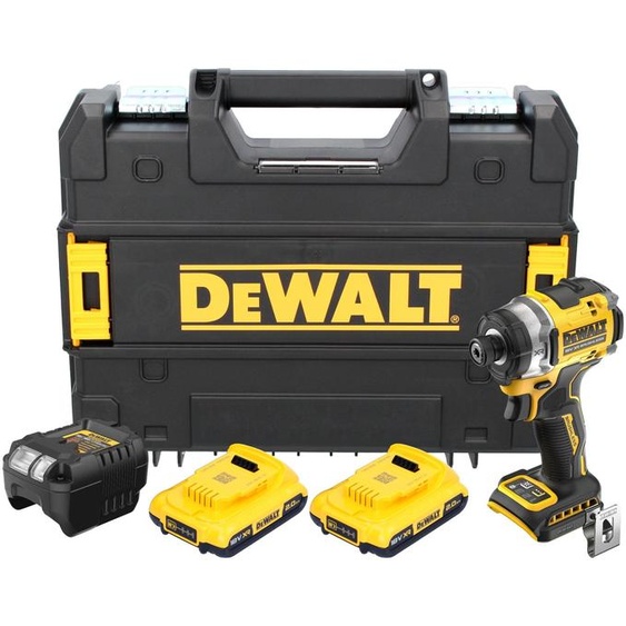 DeWalt DCF 860 D2T Clé à choc sans fil 18 V 282 Nm 1/4 Brushless + 2x batterie 2,0 Ah + chargeur + TSTAK