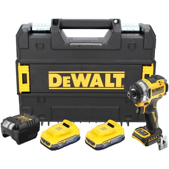 DeWalt DCF 860 E2T Clé à choc sans fil 18 V 282 Nm 1/4 Brushless + 2x Powerstack batterie 1,7 Ah + chargeur + TSTAK