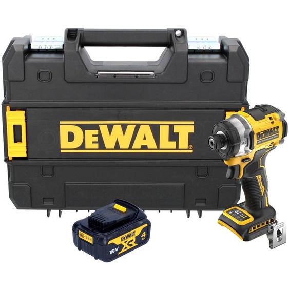 DeWalt DCF 860 NT Clé à choc sans fil 18 V 282 Nm 1/4 Brushless + 1x batterie 4,0 Ah + TSTAK - sans chargeur