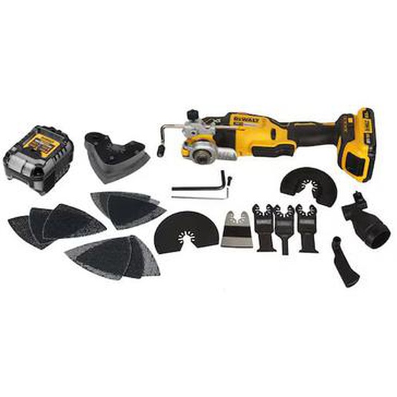 Dewalt DCS355D2T-QW Multi-Cutter Sans Fil XR 18V 2.0Ah Li-Ion Sans Charbons + 32 Accessoires Coffret TSTAK