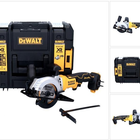 DEWALT DCS571NT-XJ Scie circulaire portable 115 mm 18V T-STAK Noir, Jaune