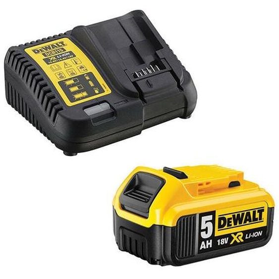 Dewalt - Pack énergie 18V xr Li-Ion (1x 5.0 ah) avec chargeur rapide DCB184DCB115