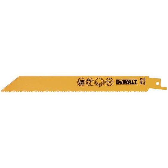 5 Lames Récipro BIM pour métal et synthétiques DEWALT - 203 mm - DT2387