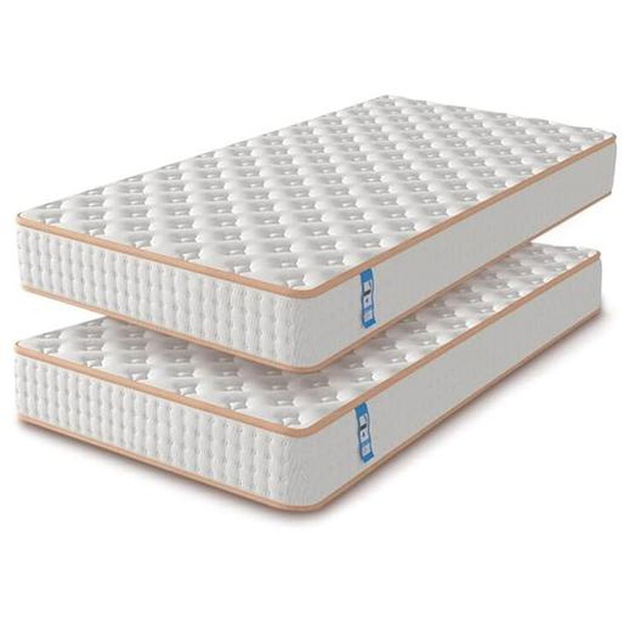 Lot 2, Matelas 90x190cm, Épaisseur 18cm, Matelas en mousse, Ultra Respirante, Deux Faces Utilisables,(Deux Matelas dans un Colis)