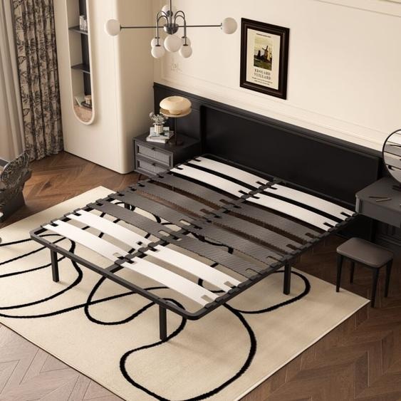 DEWINNER Sommier à Lattes pour Adulte 140 x 200 cm, Épaisseur 29 cm, Ergonomique, avec 7 Pieds Durable, 2 x 8 Lattes Larges 150mm, Montage Simple et