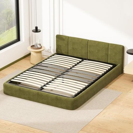DEWINNER Sommier Ergonomique à Lattes 160 x 200 cm, 2 x 15 Lattes Peuplier Naturel, Cadre Noir Renforcé avec Pied Central Réglable T (160 x 200 CM
