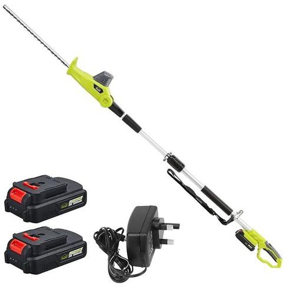 Dewinner - Taille-Haies sans Fil téléscopique,Multifunktion Taille-Haies,2 Batterie 20 v 2,5 Ah, Chargeur, Longueur de Lame 46 cm