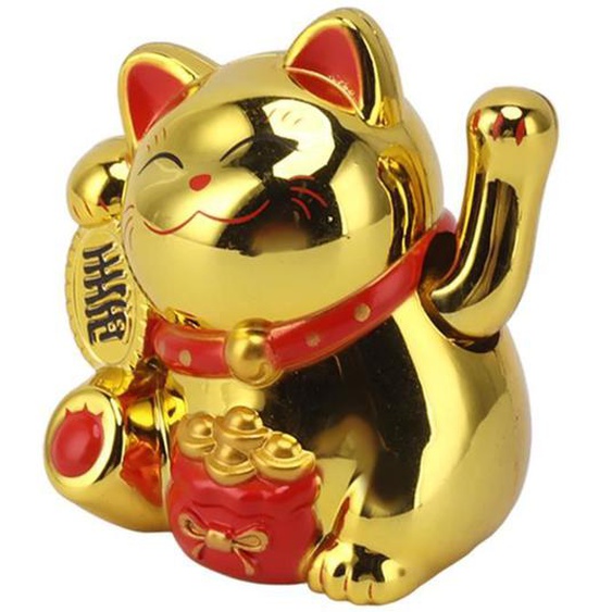 Chat Porte-Bonheur - DILWE - 2 Pouces - Décoration Solaire - Bureau - Mixte