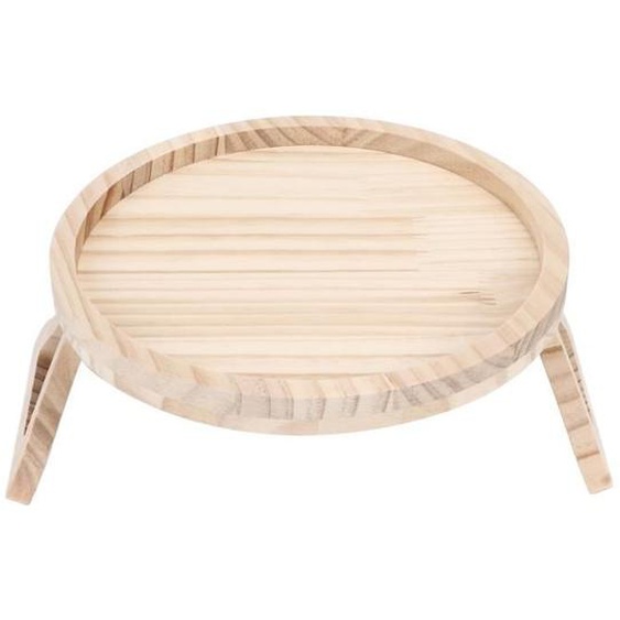 Dilwe table de plateau de clip daccoudoir de canapé Clip sur plateau en bambou naturel 9.8in rond maison canapé canapé accoudoir
