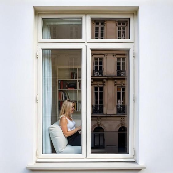 DIMEXACT - Film anti regard pour fenêtre à petit vitrage vis-à-vis proche - bronze - 152 cm x 5 m - en Rouleau