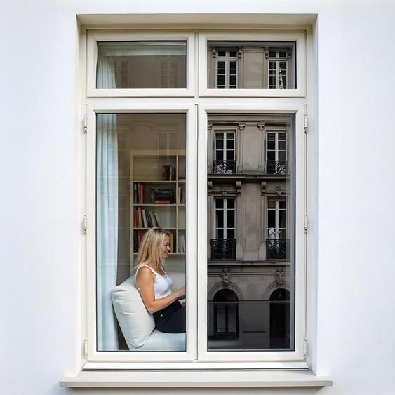 DIMEXACT - Film miroir sans tain pour grand vitrage vis-à-vis proche - gris fumé - 75 cm x 5 m - en Rouleau