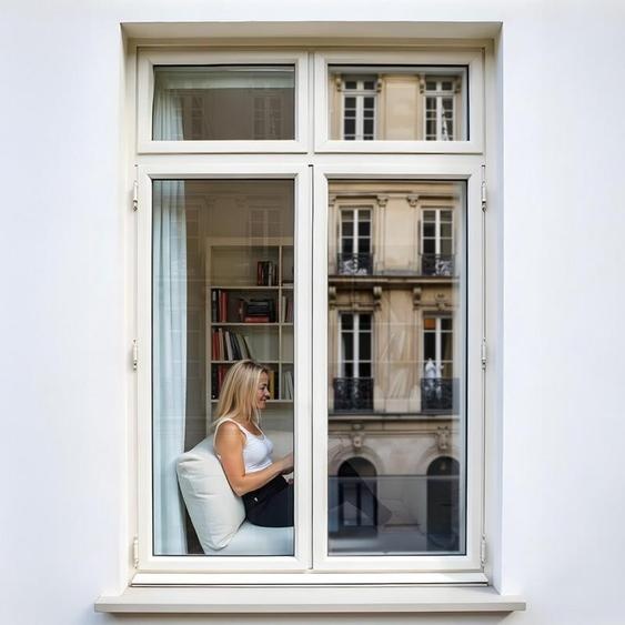 DIMEXACT - Film miroir sans tain repositionnable pour grand vitrage - alu clair - 120 cm x 5 m - en Rouleau