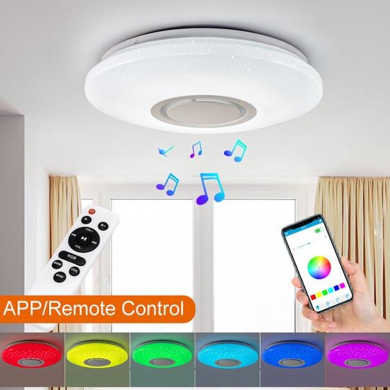 Dimmable LED RGBW plafonnier bluetooth musique haut-parleur lampe APP télécommande - APP+Remote Control