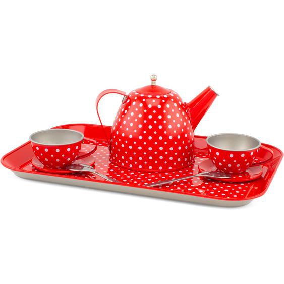 Dinette En Métal Rouge À Pois Rouge