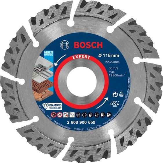 Disque à tronçonner diamanté Expert MultiMaterial 180x2,4x12mm - BOSCH - 2608900662