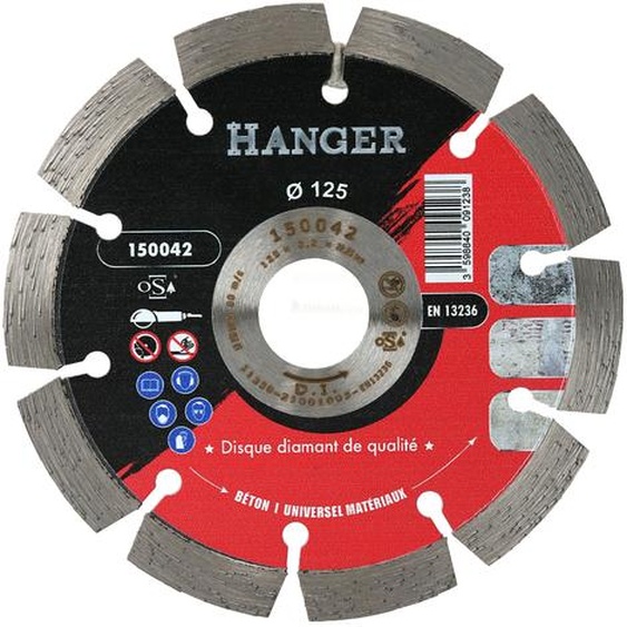 Disque diamant béton universel 230mm segment 10mm - HANGER - 150043