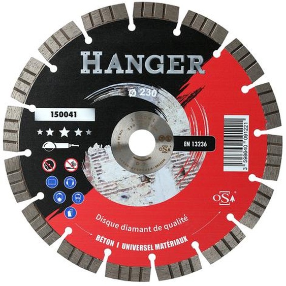Disque diamant universel Premium 125mm hauteur 12mm pour le béton segment - HANGER - 150040