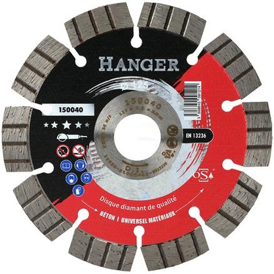 Disque diamant universel Premium 125mm hauteur 12mm pour le béton segment - HANGER - 150040