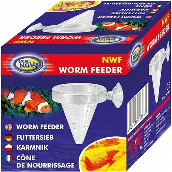 Distributeur de nourriture pour vers 5x7,5 cm avec ventouse, mailles 1x2 mm