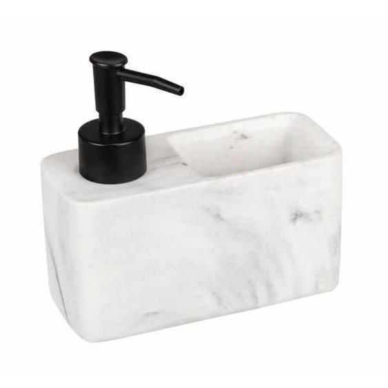 Distributeur de produit vaisselle Resa Marbre, distributeur de savon, visuel marbré avec compartiment à éponge (incluse),