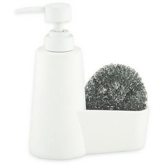 Distributeur de savon 2 en 1 en résine blanche